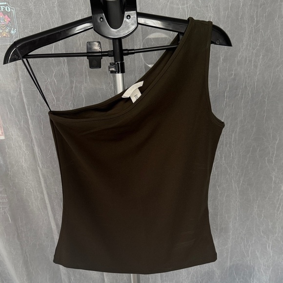 H&M Olive Green One Shoulder Top - Picture 1 of 3